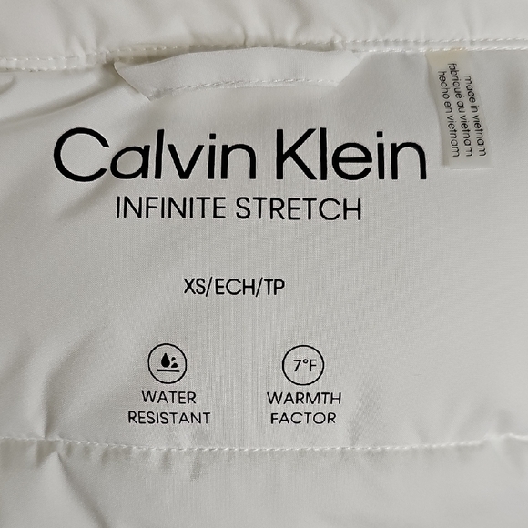 Calvin Klein White Puffer Coat Jacket with Hood - Picture 10 of 16